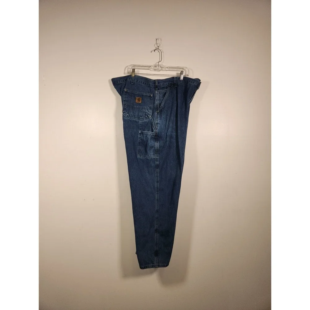 CARHARTT Carpenter Jeans Mens 42x29 Blue Loose Original Fit B13-DPS Workwear Vtg